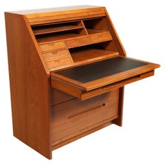 Vintage Mid century Danish Modern Flip Down Desk in teak