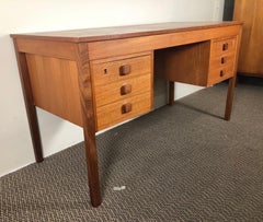 Mid-Century Danish Modern Free Standing Teak Desk by Domino Mobler