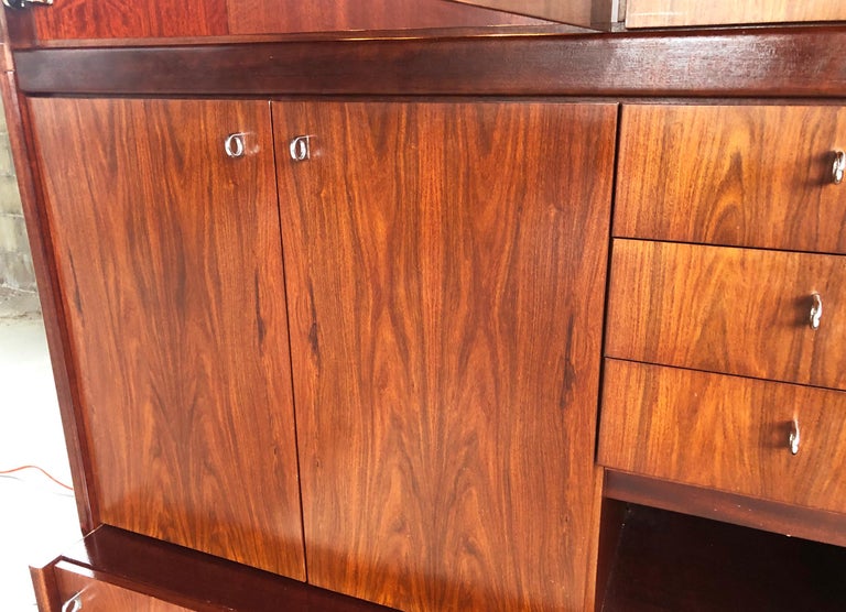 Mid Century Danish Modern Style Freestanding Rosewood Wall Unit with