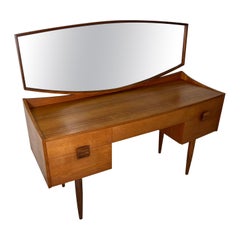 Mid Century Danish Modern G Plan Kofod Larsen Teak Vanity with Mirror