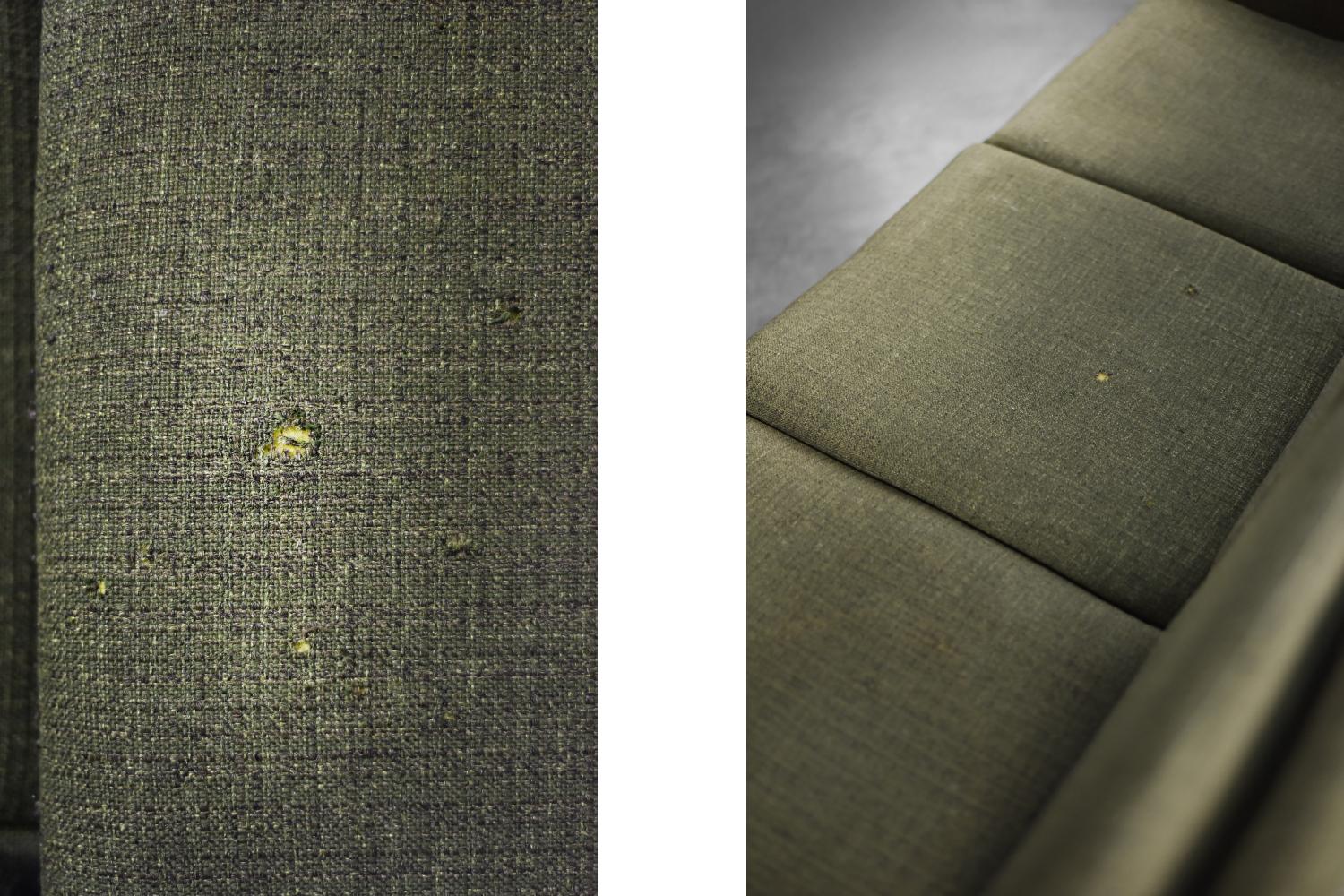 Sofá de 3 plazas verde, moderno danés de mediados de siglo, de Folke Ohlsson para Fritz Hansen en venta 6