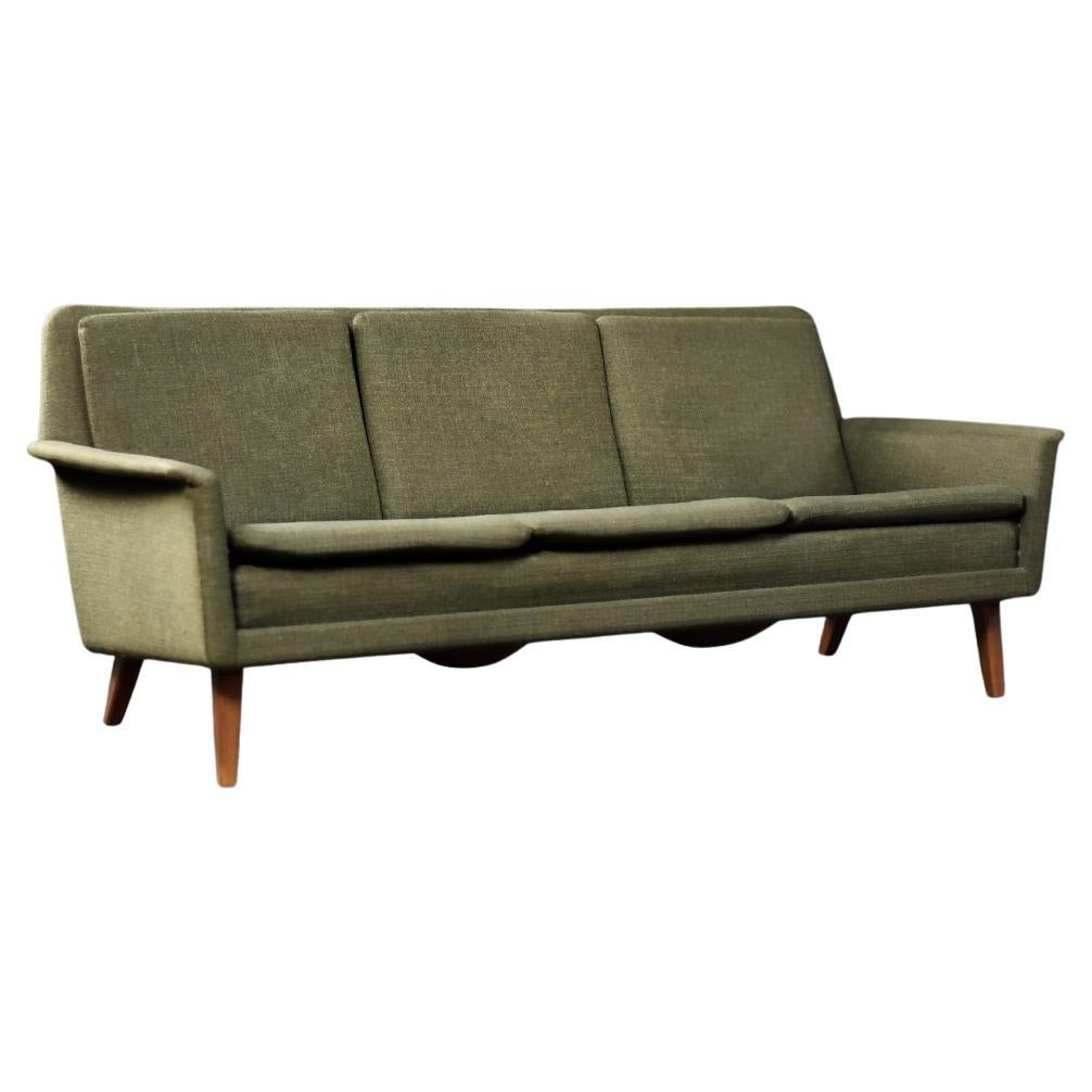 Sofá de 3 plazas verde, moderno danés de mediados de siglo, de Folke Ohlsson para Fritz Hansen en venta