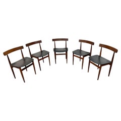 Mid-Century Danish Modern Hans Olsen Roundette Teak Nesting Chairs - Set of 5