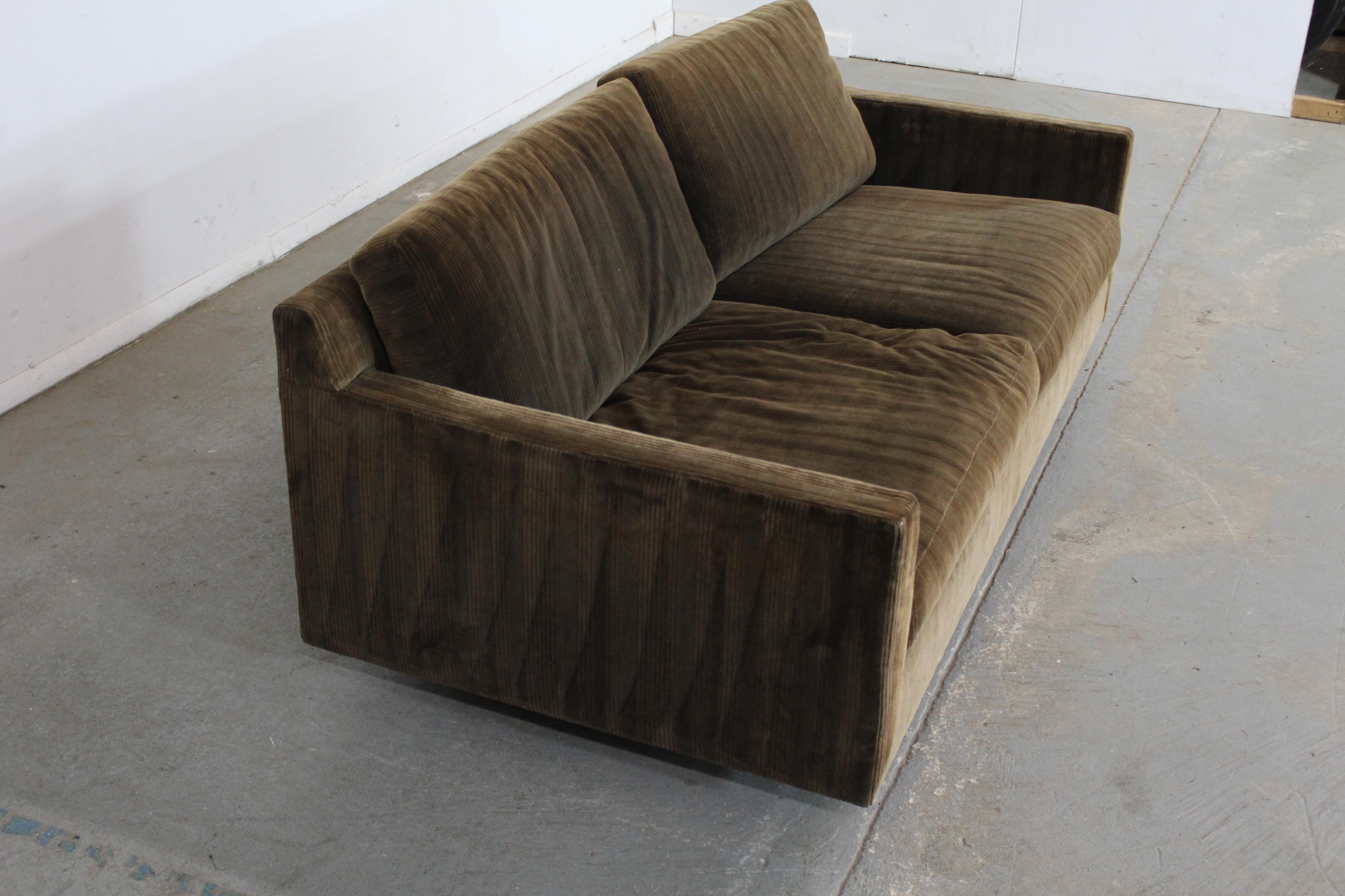 Mid-Century Modern Mid-Century Danish Modern Harvey Probber Crushed Velvet Loveseat Pit Sofa