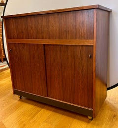 Mid Century Danish Modern Heltborg Mobler Rosewood Dry Bar Cart