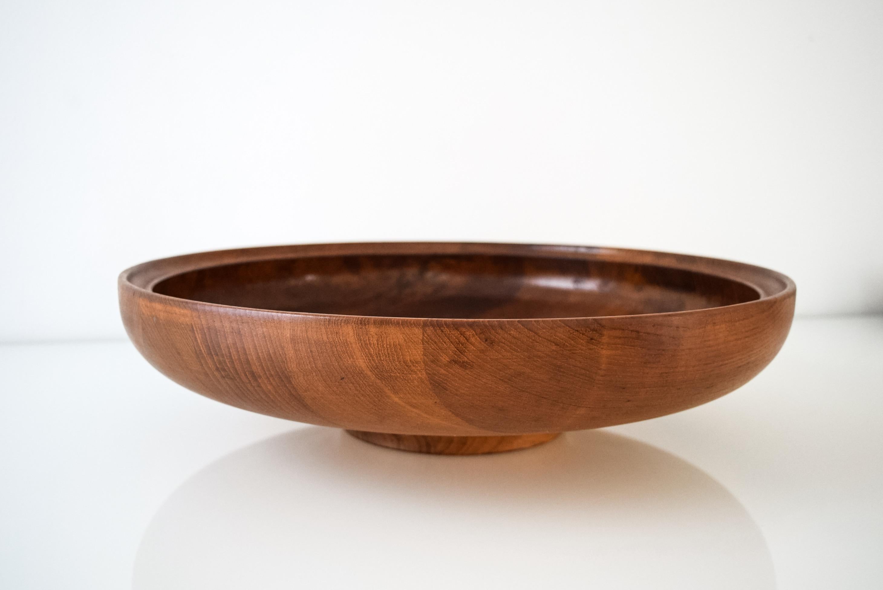 Turned Midcentury Danish Modern Henning Koppel for Georg Jensen Large Teak Bowl, 1960s