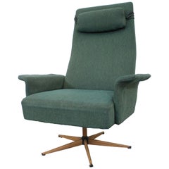 Fauteuil de salon à bascule pivotante à haut dossier, de style danois moderne du milieu du siècle dernier