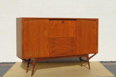 Mid Century Danish Modern High Sideboard Cocktail Cabinet by Kurt Ostervig