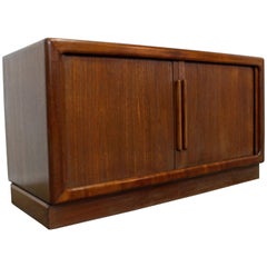 Mid-Century Danish Modern HP Hansen Mobelfabrik Teak Tambour Door Credenza