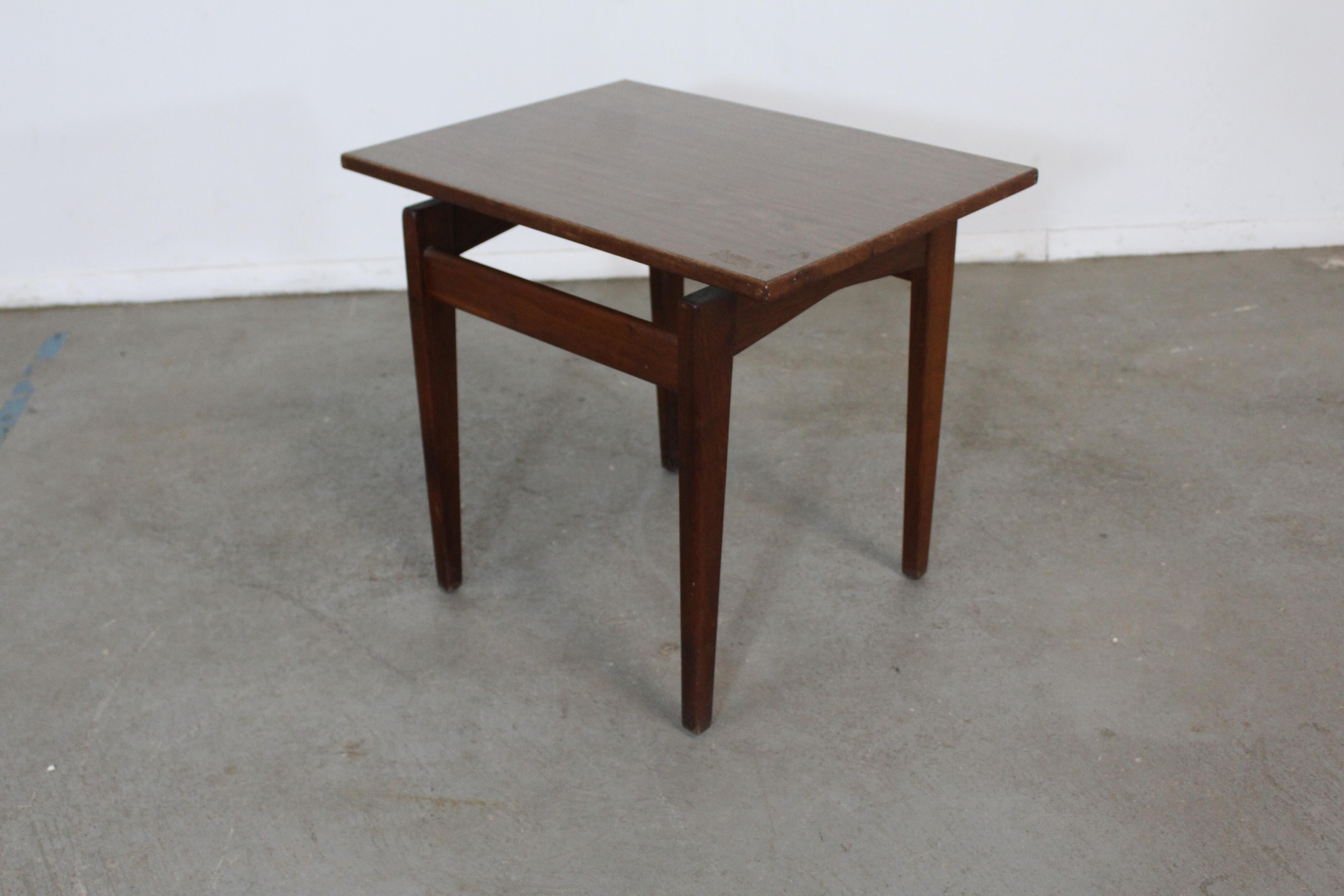 20th Century Mid-Century Danish Modern Jens Risom Walnut End/Side Table
