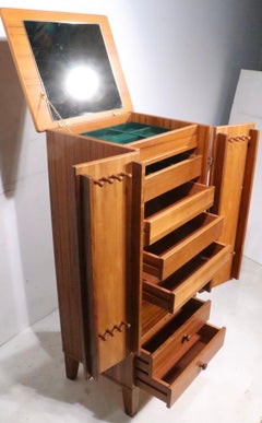 Mid Century Danish Modern Jewelry Cabinet by PJB Mobler