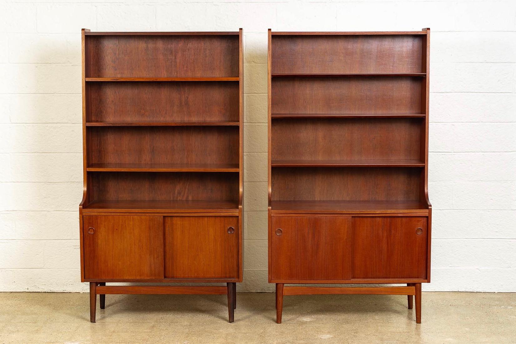 Midcentury Danish Modern Johannes Sorth Tall Wood Bookcase Bookshelf, 1960s 4