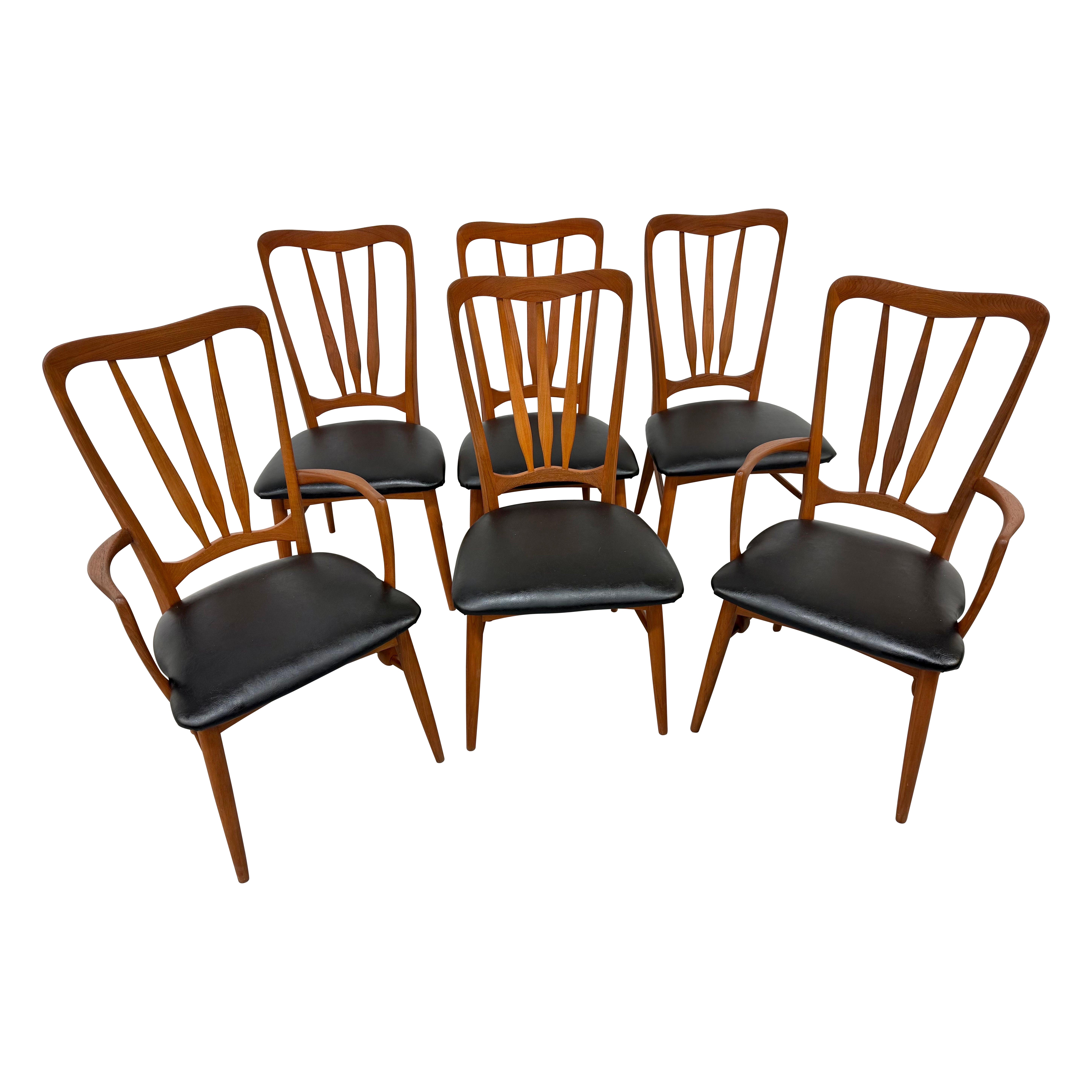 Mid-Century Danish Modern Koefoed Ingrid Teak Dining Chairs - Set of 6