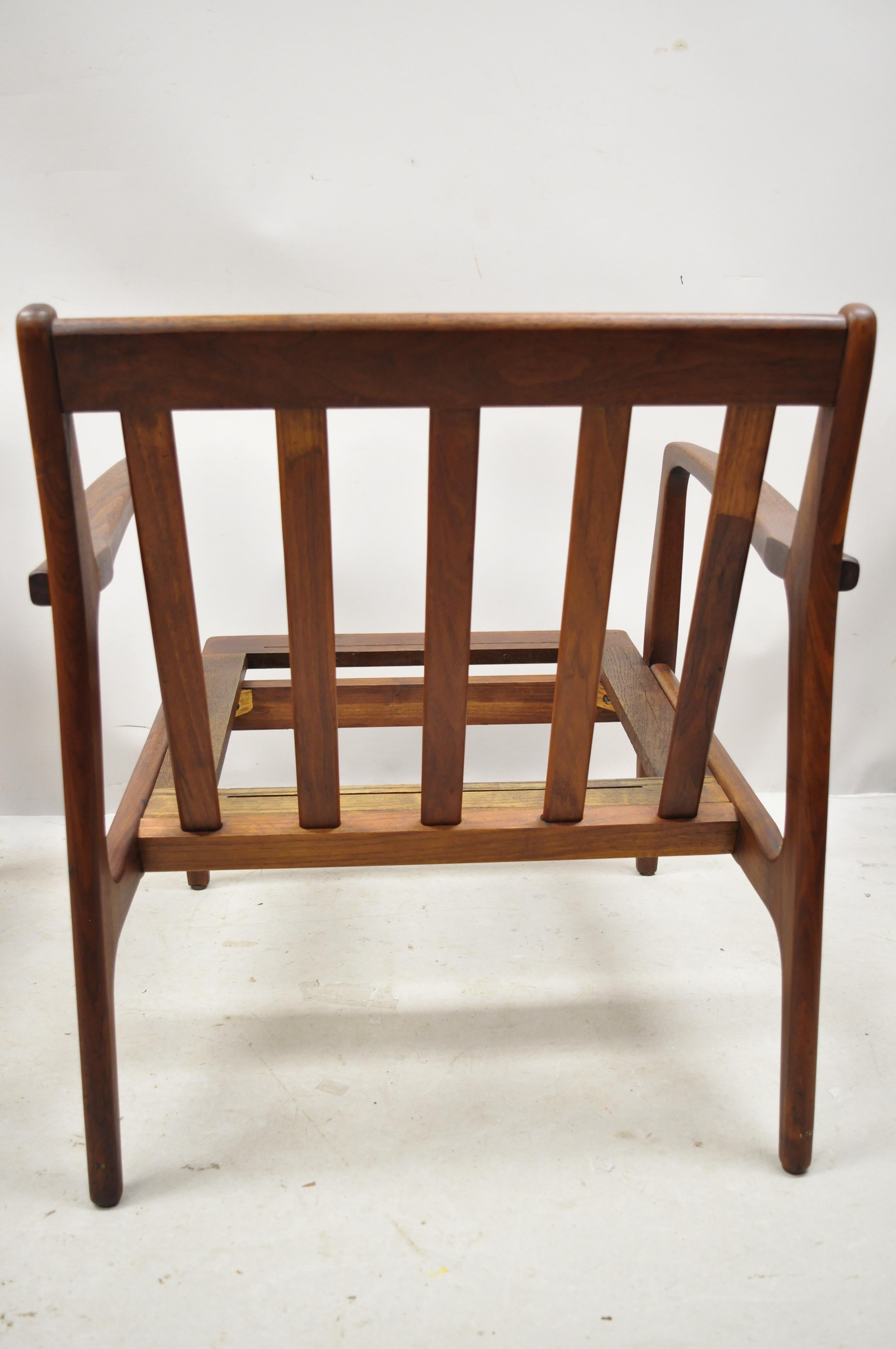 Midcentury Danish Modern Kofod Larsen Style Walnut Lounge Chairs, a Pair 4
