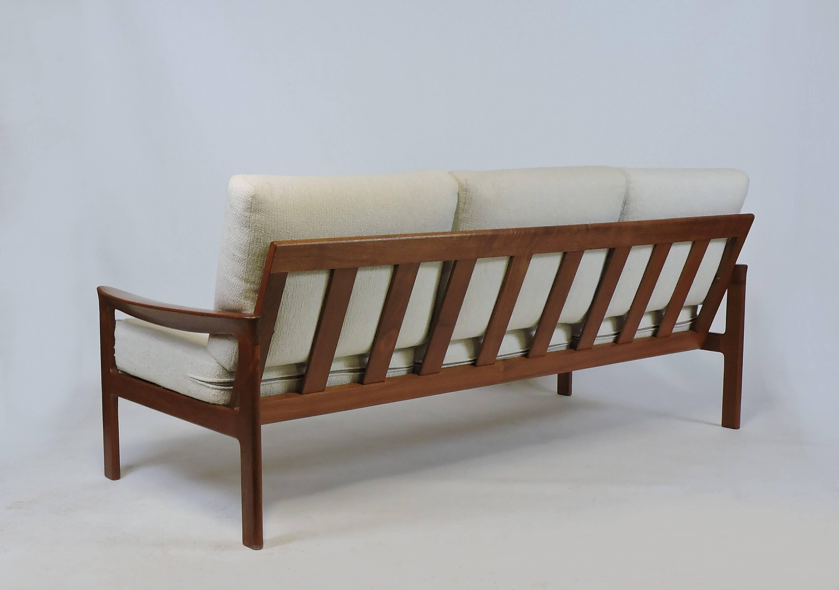 Midcentury Danish Modern Komfort Teak Three-Seat Sofa 3