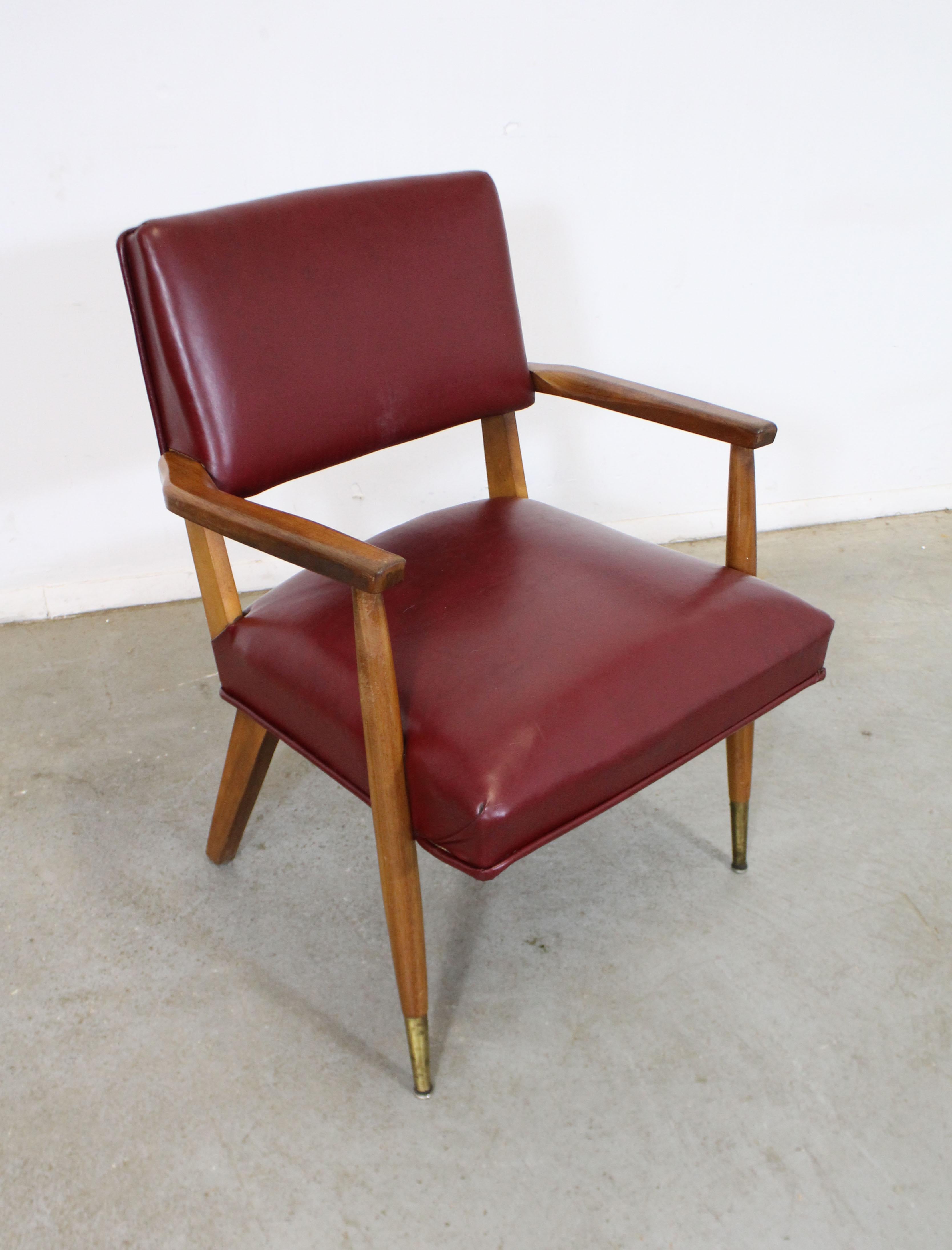 faux leather mid century chair
