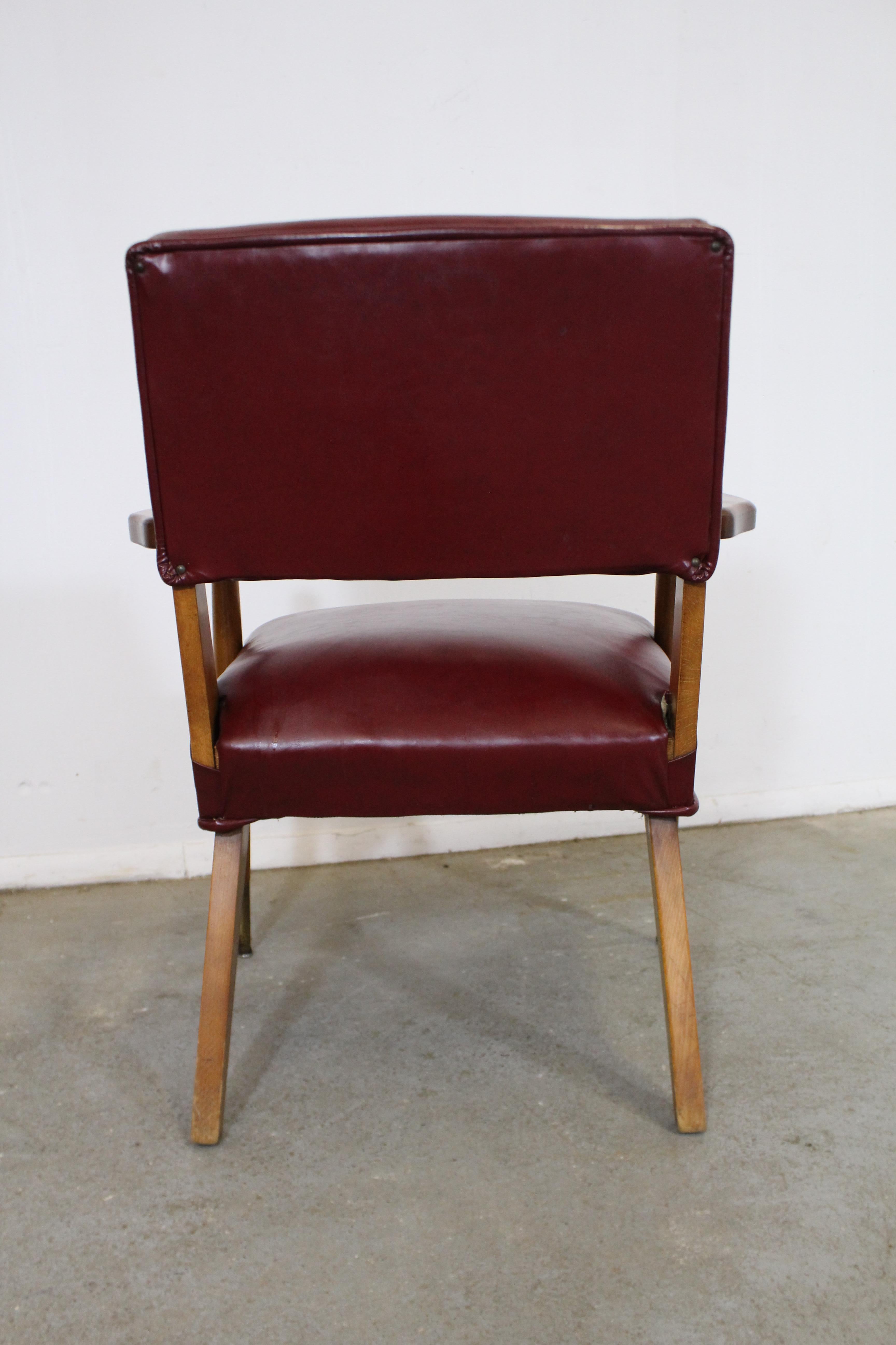 American Mid-century Modern Faux Leather Armchair