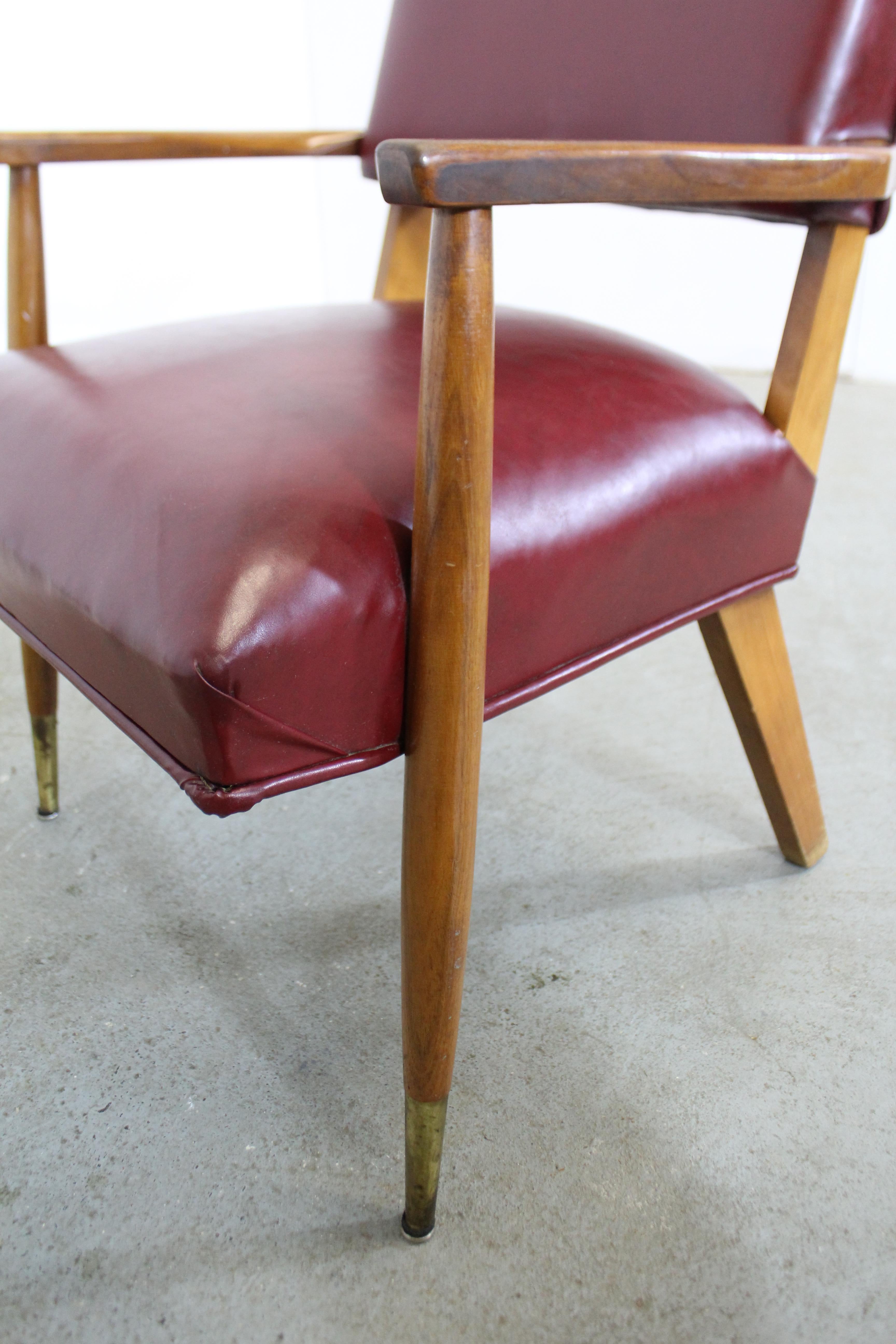 Mid-century Modern Faux Leather Armchair 1