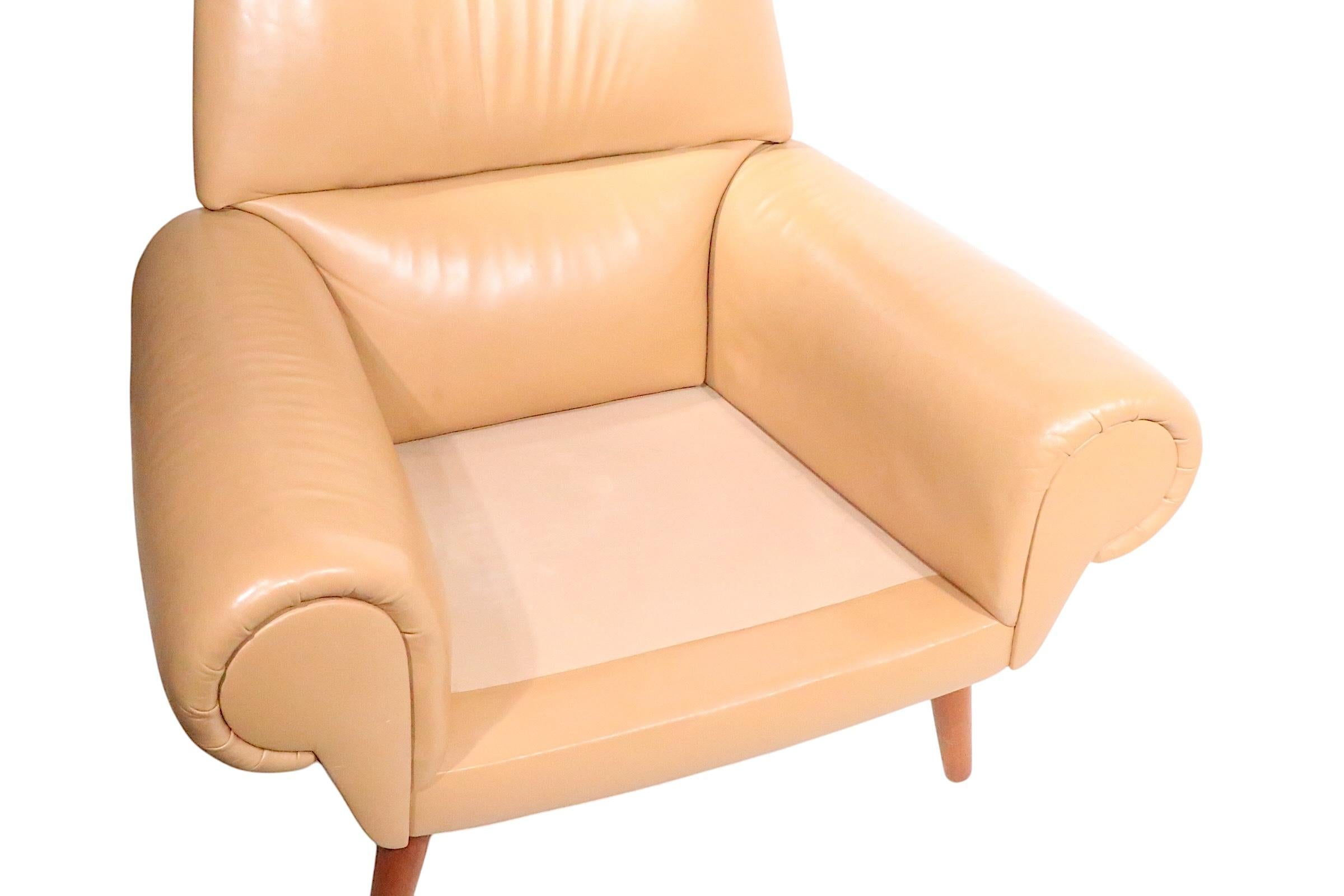 Sedia da salotto in pelle moderna danese del Mid Century di Kurt Ostervig per Ryesburg in vendita 5