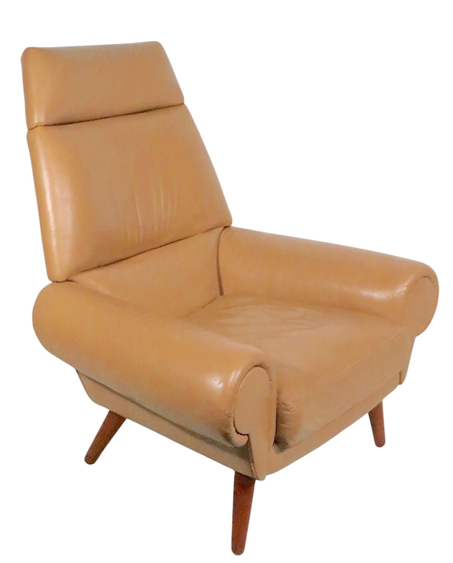 Sedia da salotto in pelle moderna danese del Mid Century di Kurt Ostervig per Ryesburg in vendita 10