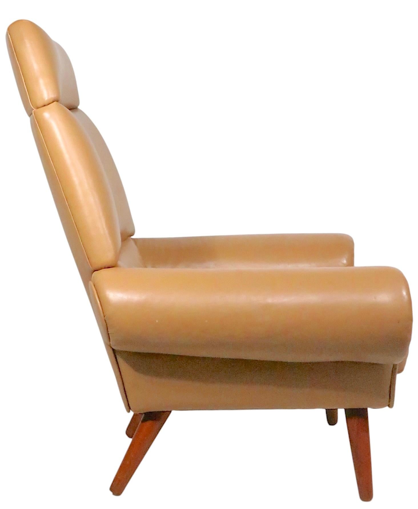 Danese Sedia da salotto in pelle moderna danese del Mid Century di Kurt Ostervig per Ryesburg in vendita