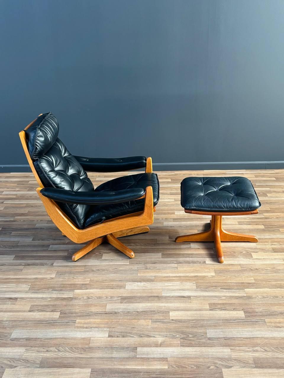 mid century leather recliner chair