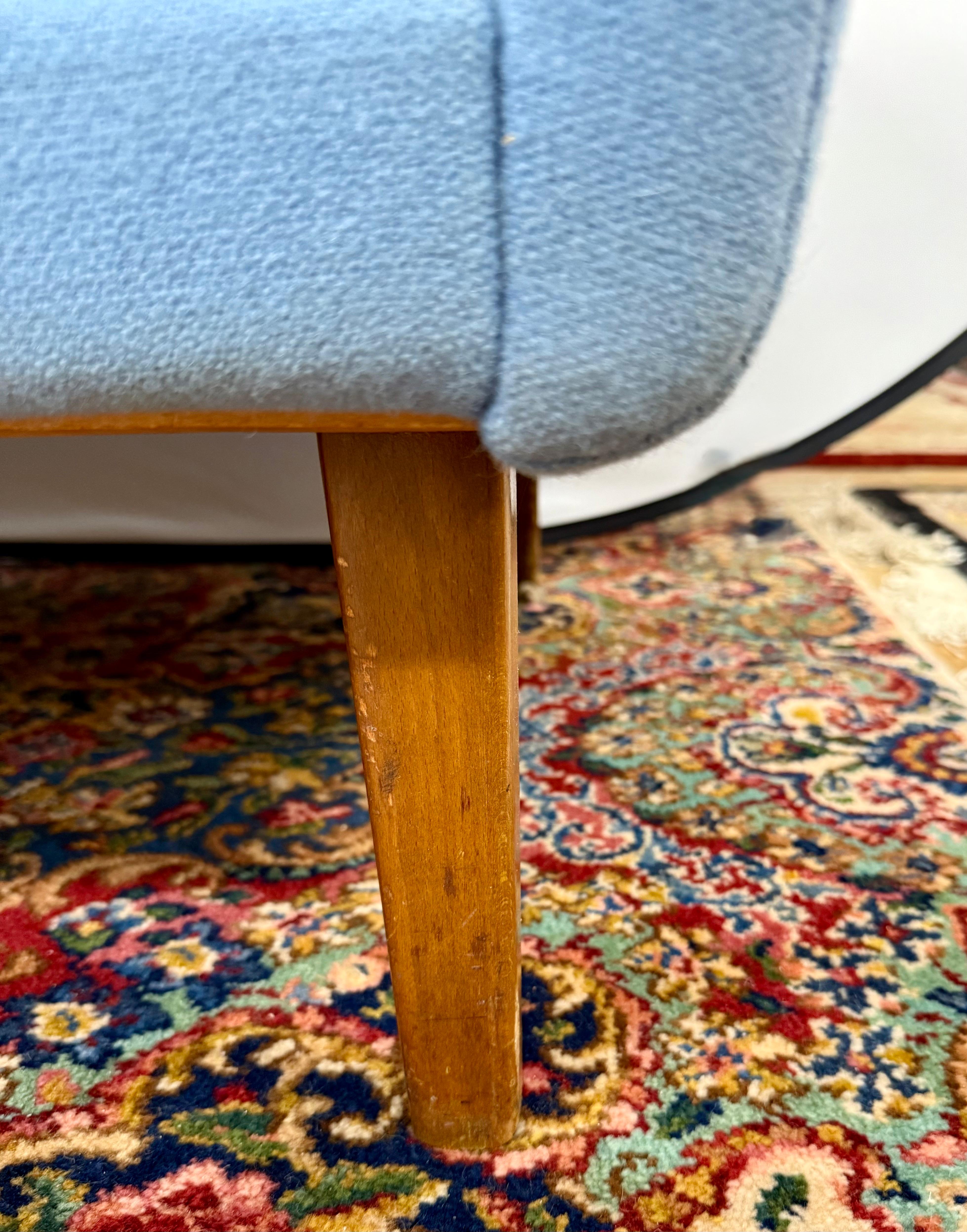 Mid Century Danish Modern Light Blue Sofa by Folke Ohlsson for Fritz Hansen For Sale 3