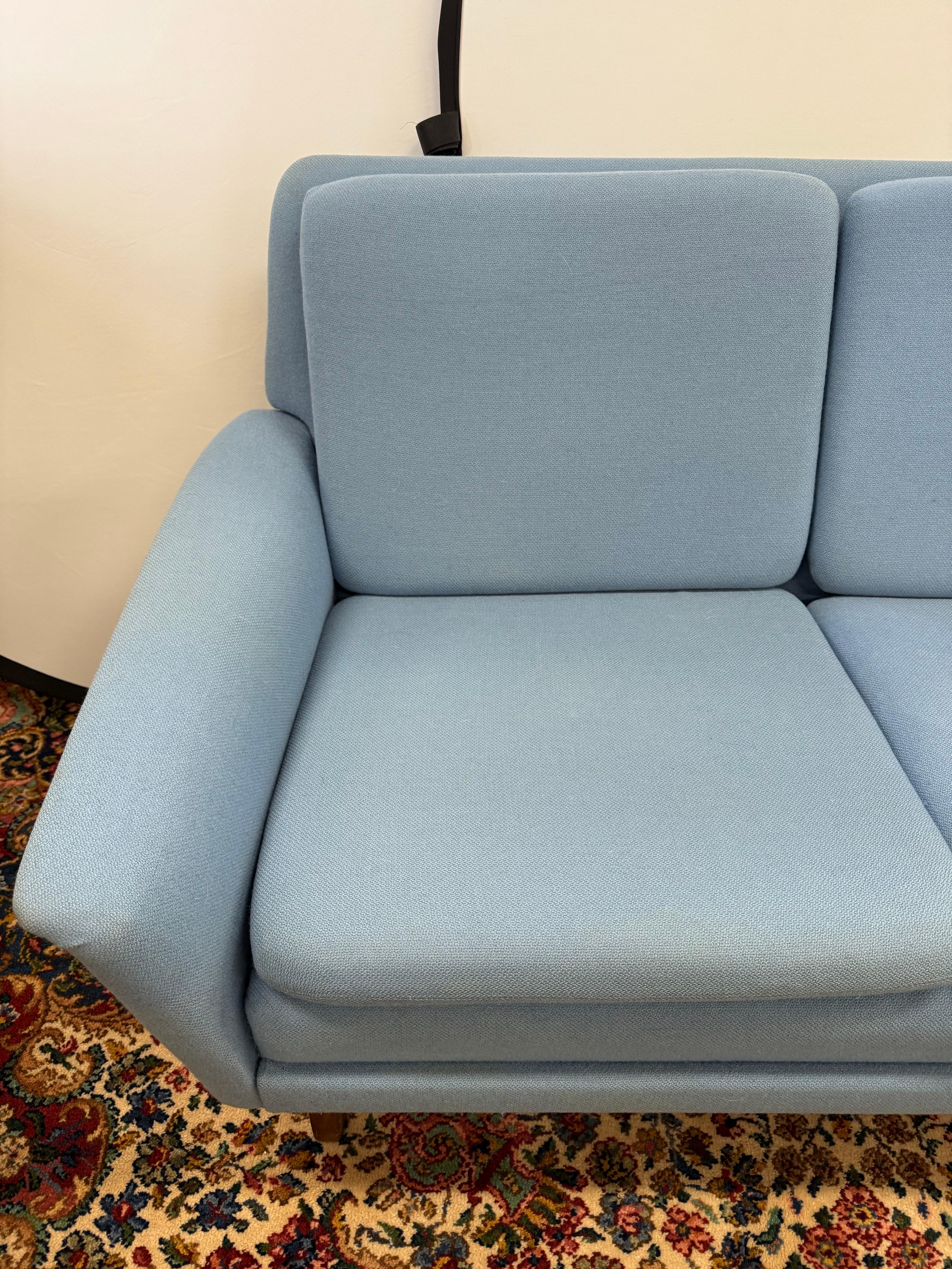 Mid Century Danish Modern Light Blue Sofa by Folke Ohlsson for Fritz Hansen For Sale 4