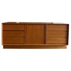 Mid century danish modern light teak long dresser credenza by Art Furn