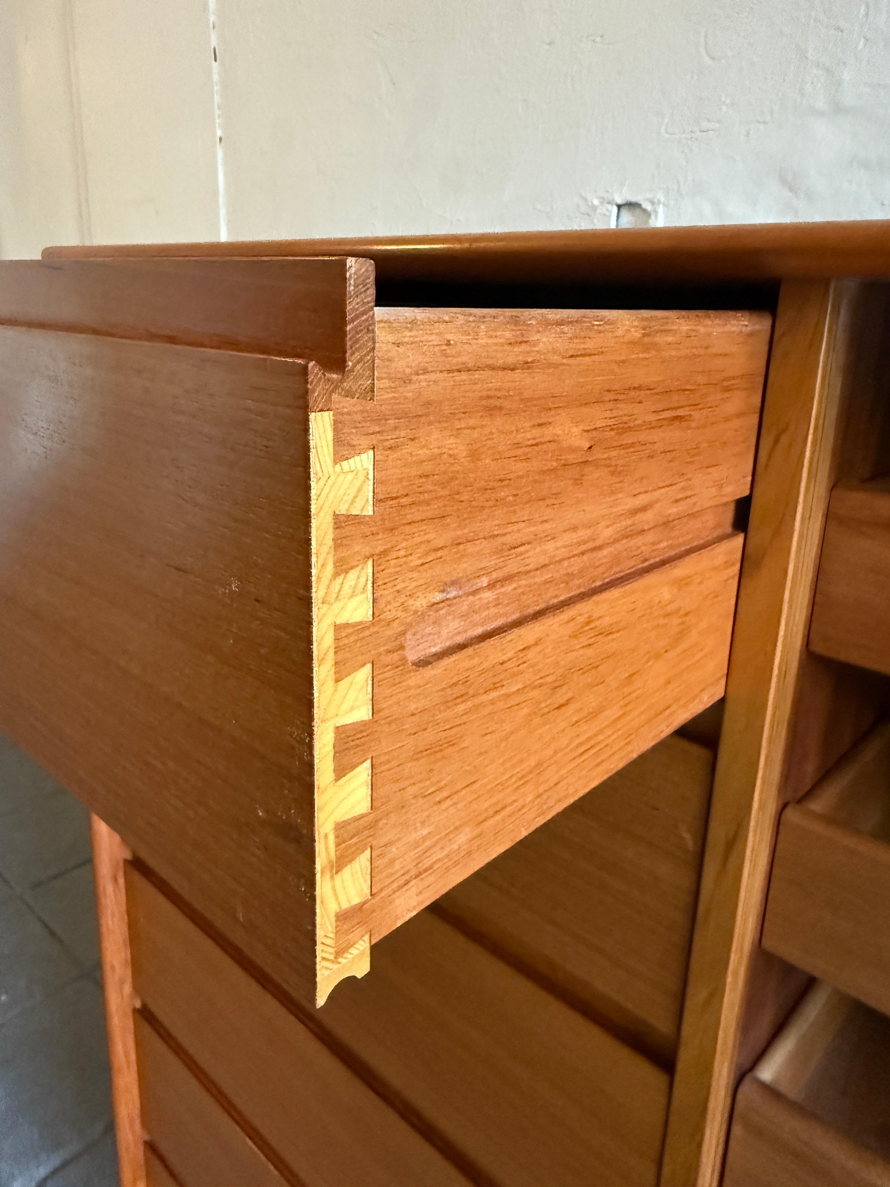 Mid-20th Century Mid century danish modern light teak tall wide wardrobe dresser by Art Furn For Sale