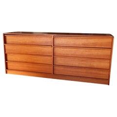 Mid Century Danish Modern long low light teak 6 drawer dresser Denmark