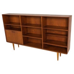 Mid Century Danish Modern long Slim Teak Bookcase Lower drawer Unit