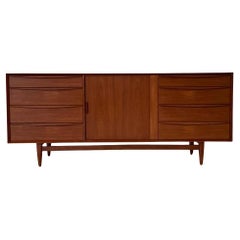 Mid century Danish modern long Teak credenza dresser by Falster