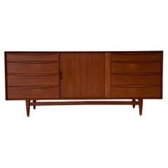 Mid century Danish modern long Teak credenza dresser by Falster