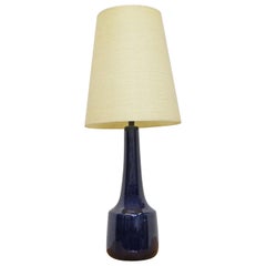 Mid-Century Danish Modern Lotte & Gunner Bostlund Ceramic Blue Table Lamp