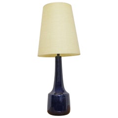 Mid-Century Danish Modern Lotte & Gunner Bostlund Ceramic Blue Table Lamp