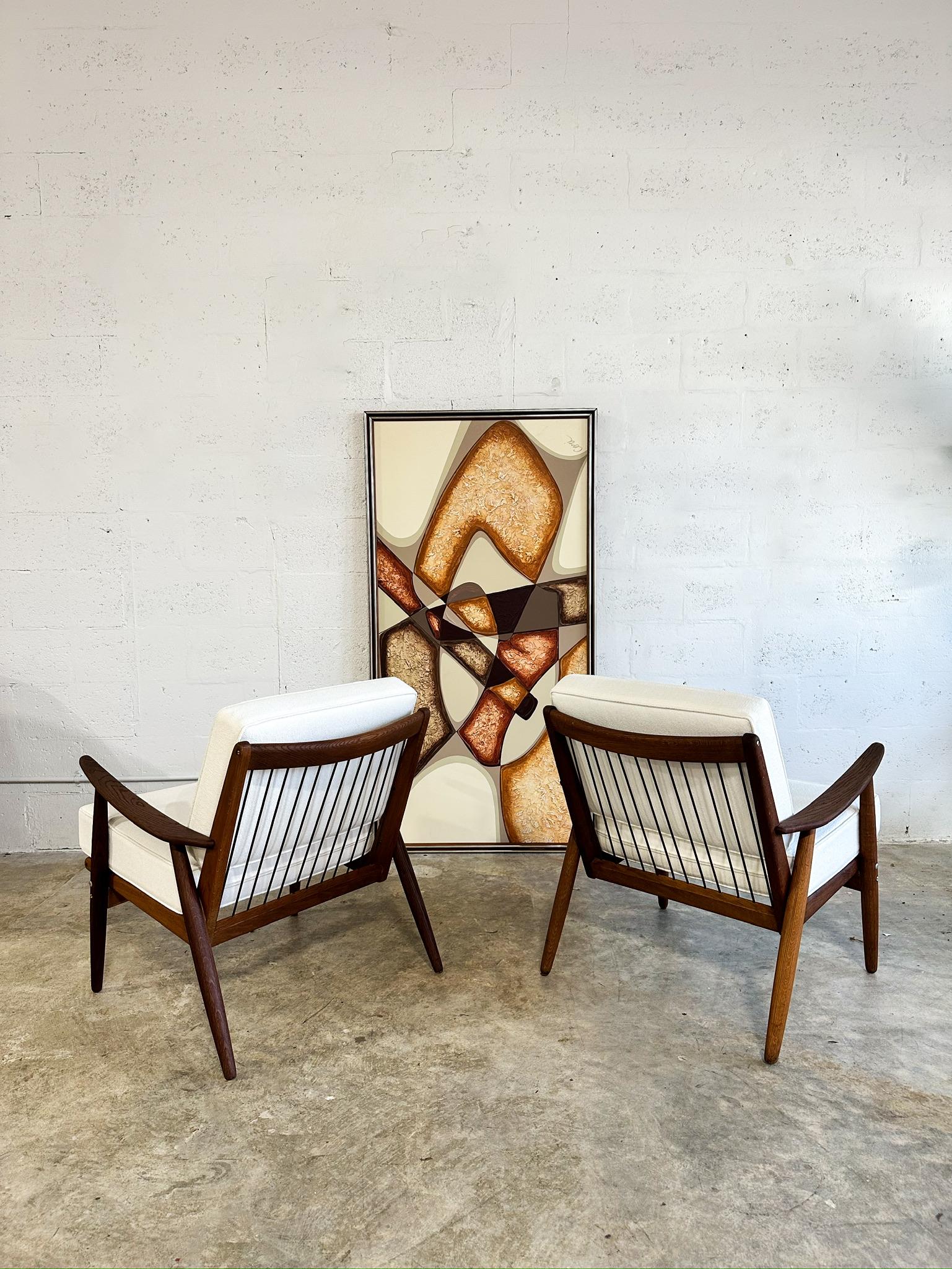 Mid-Century Modern Mid Century Danish Modern Lounge Arm Chairs - a Pair For Sale