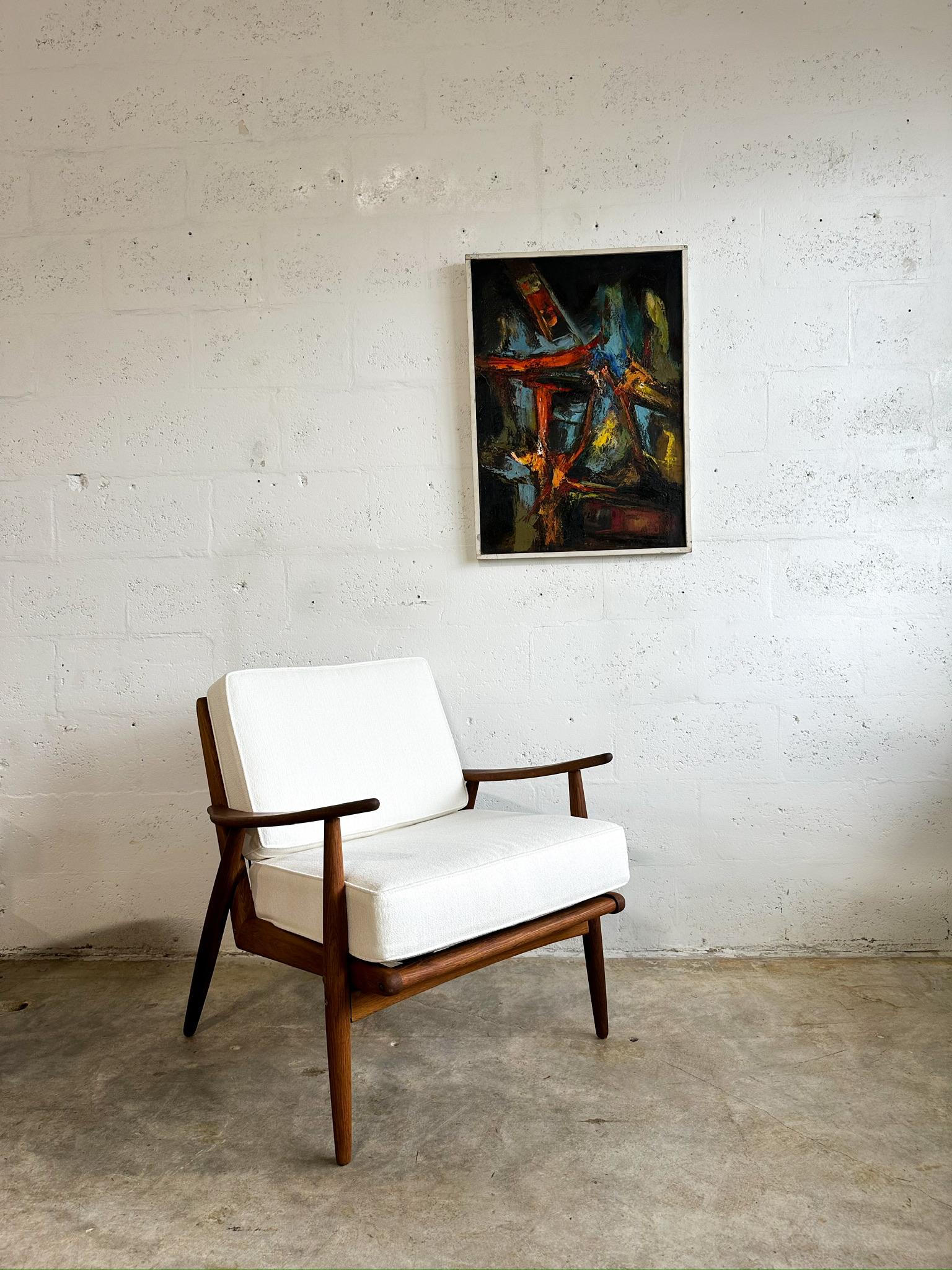 Mid-20th Century Mid Century Danish Modern Lounge Arm Chairs - a Pair For Sale