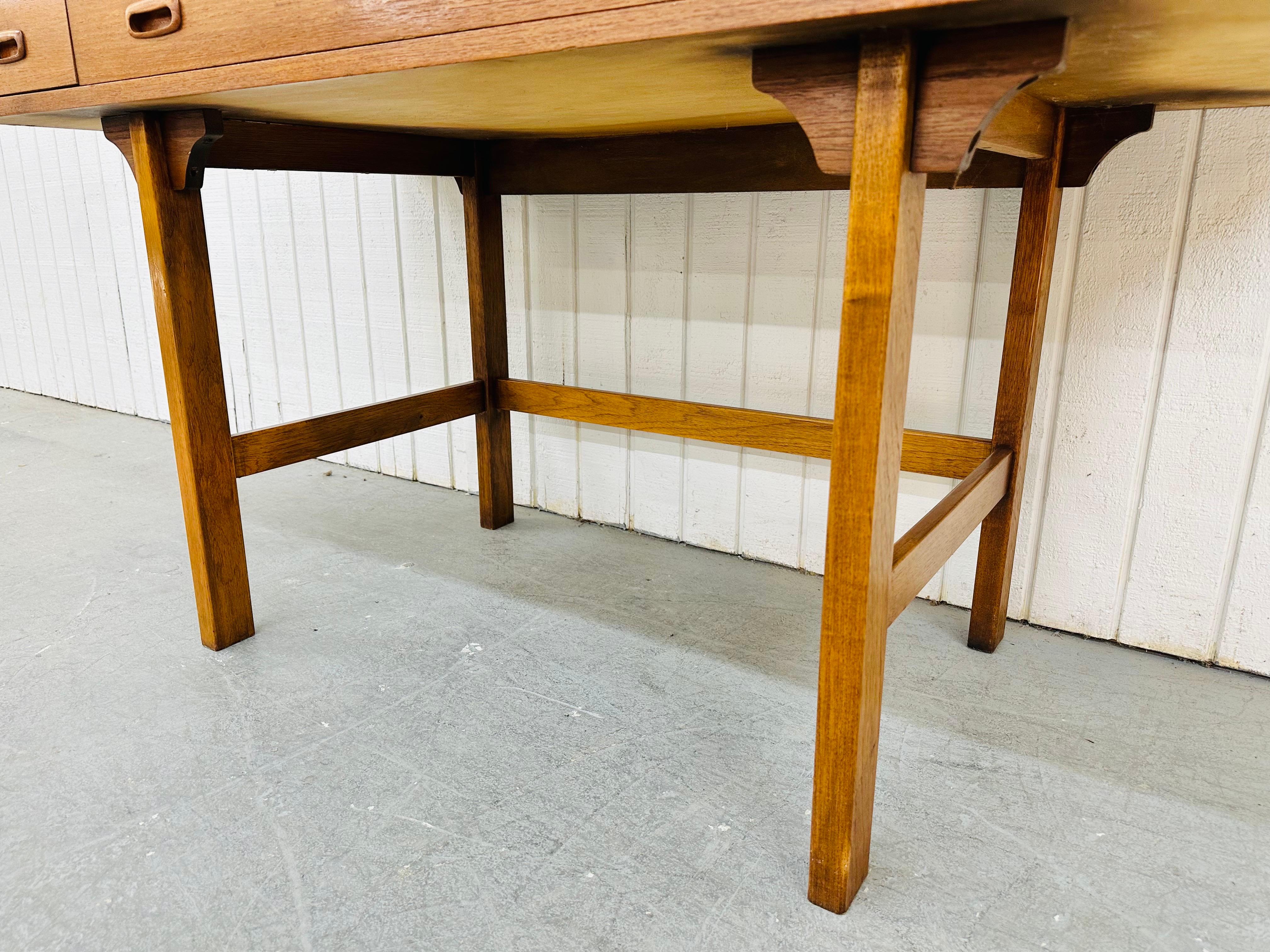 Mid-Century Danish Modern Lovig Style Teak Flip-Top Partners Desk 5