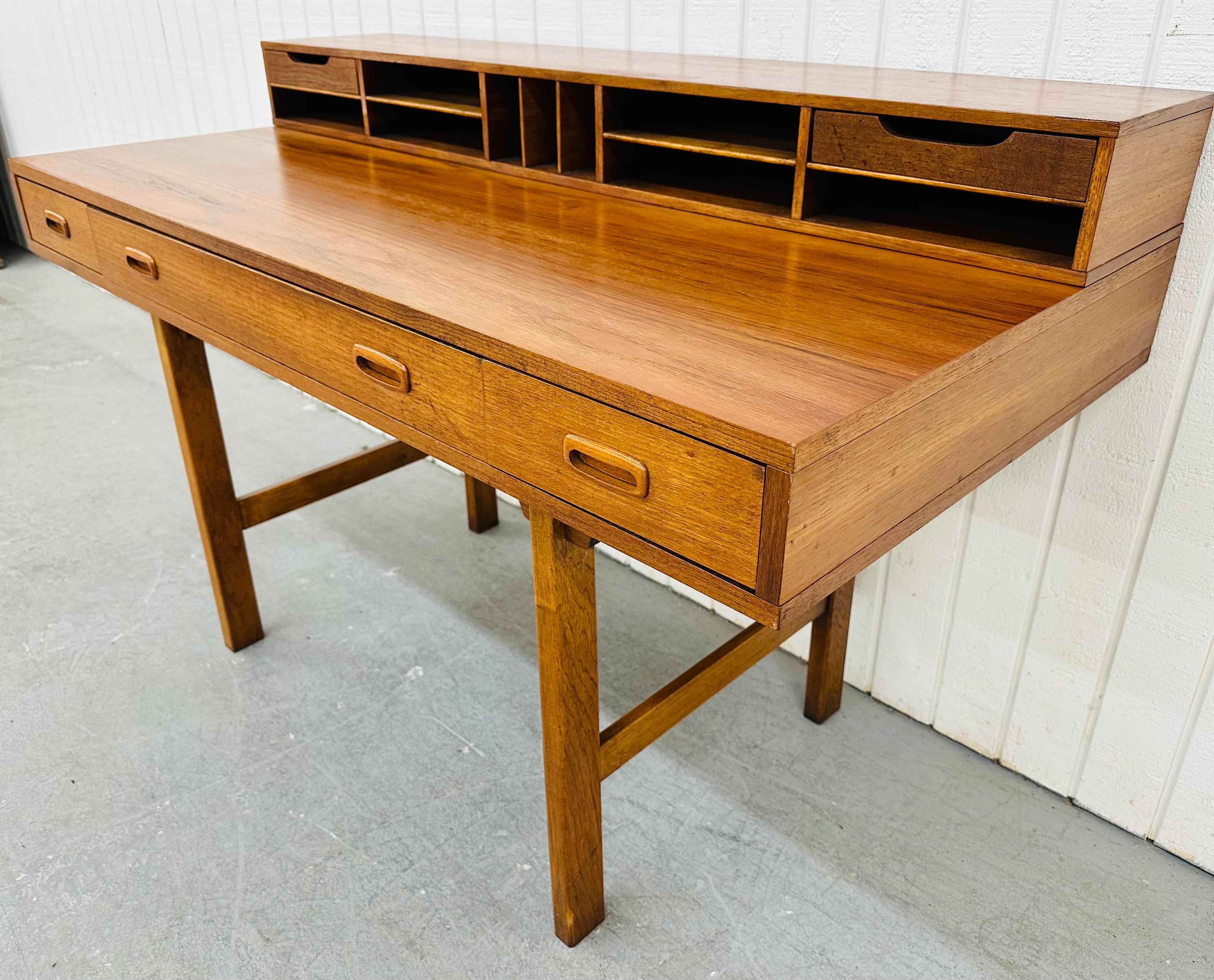 Mid-Century Modern Mid-Century Danish Modern Lovig Style Teak Flip-Top Partners Desk