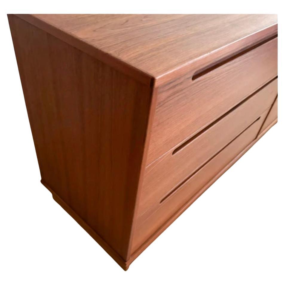 Scandinavian Modern Mid century danish modern low teak dresser by Nils Jonsson Torring mobler For Sale