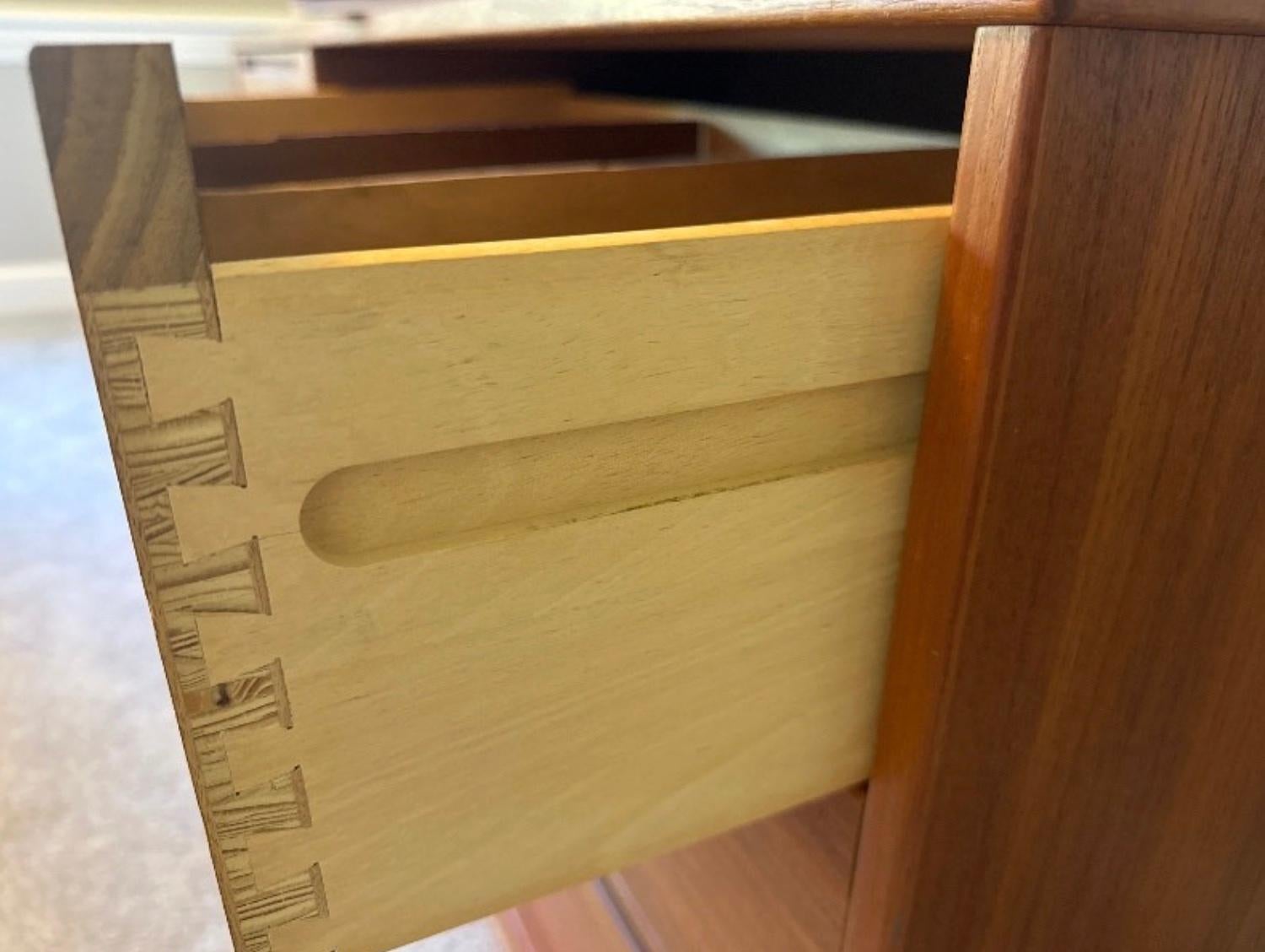 Danish Mid century danish modern low teak dresser by Nils Jonsson Torring mobler For Sale