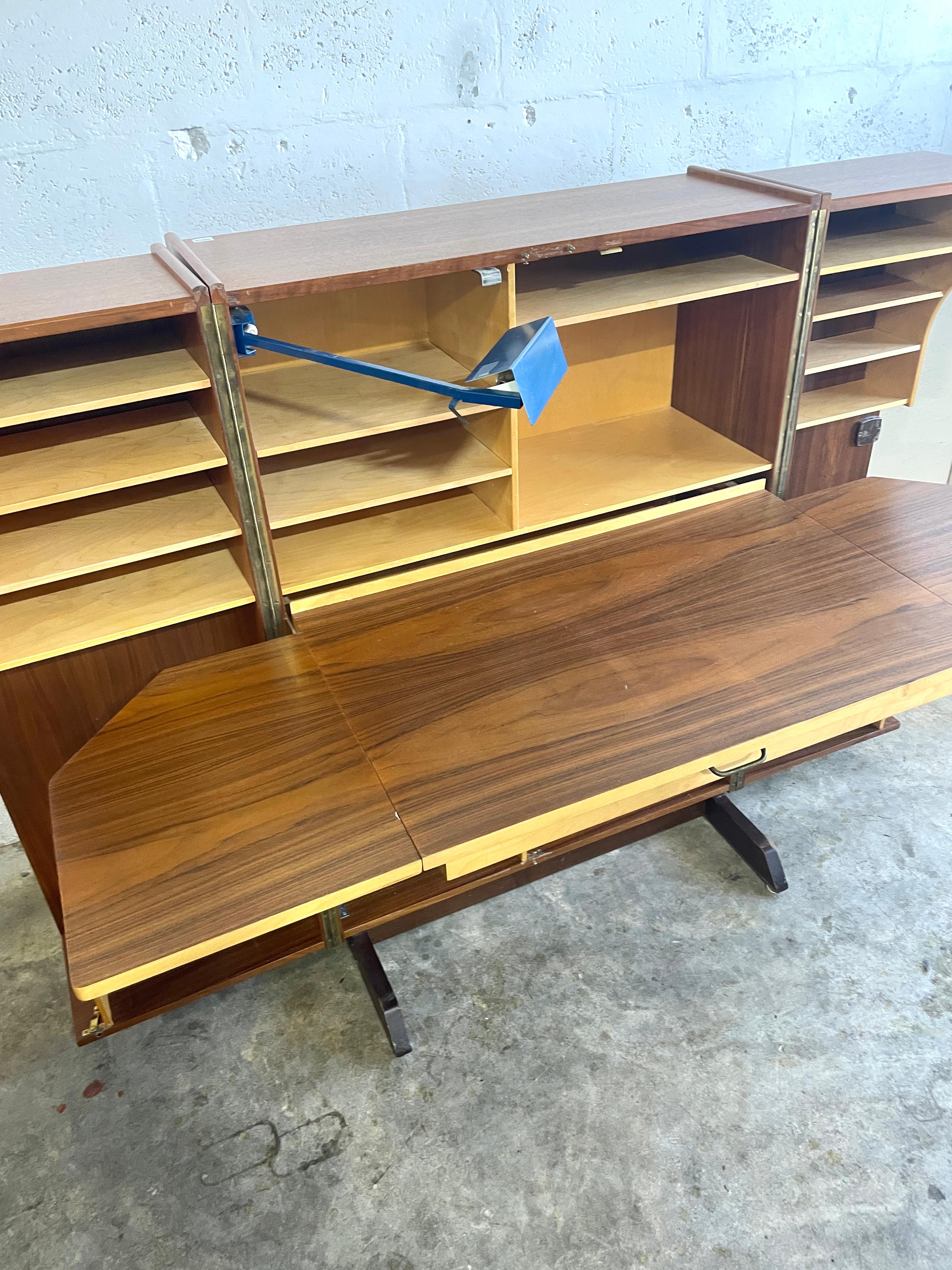 Wood Mid Century Danish Modern “Magic Box” Desk by Mummenthaler & Meier For Sale