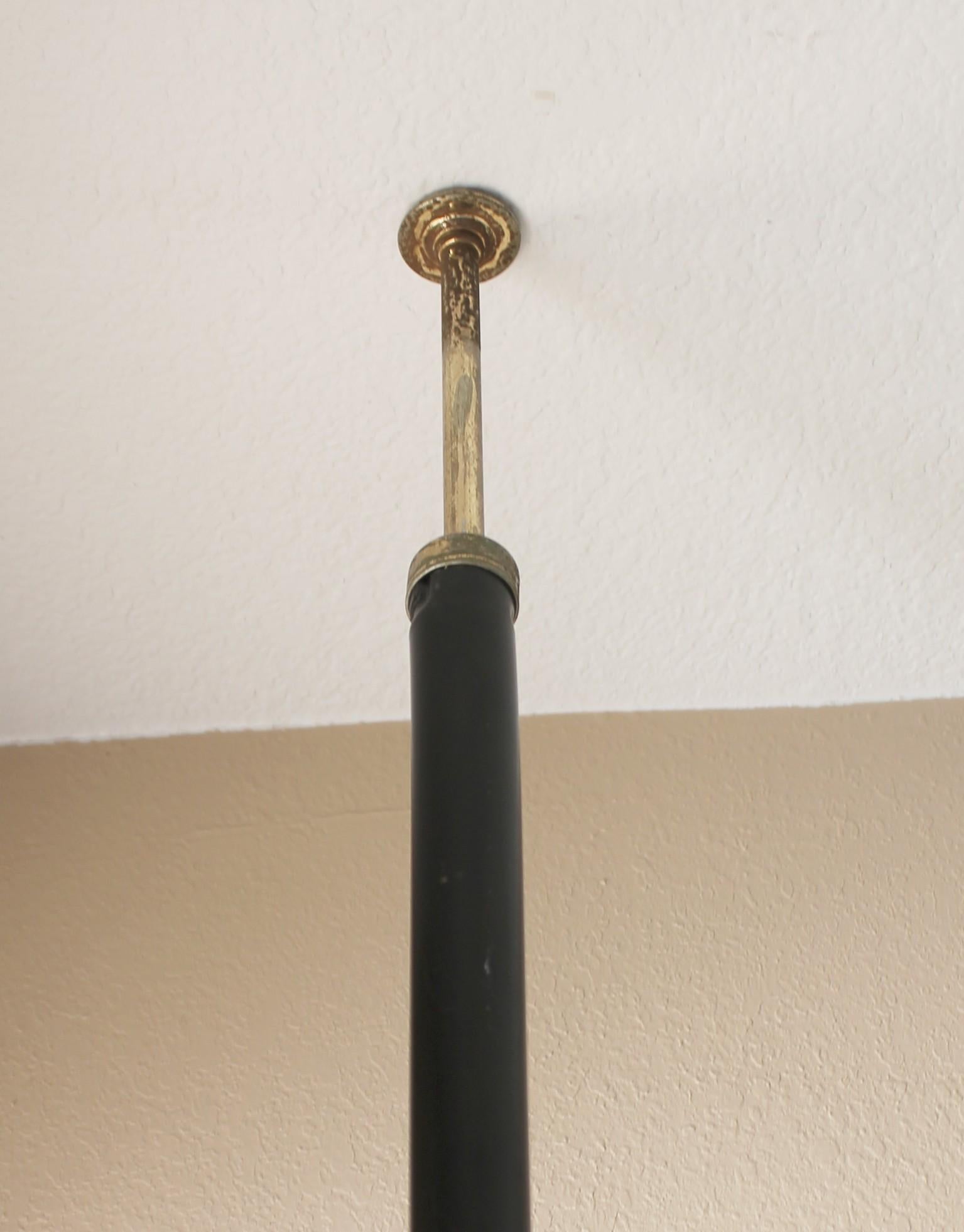 Mid Century Danish Modern Matrix Tension Pole Lamp 1950s Stiffel 3 Shades! 2