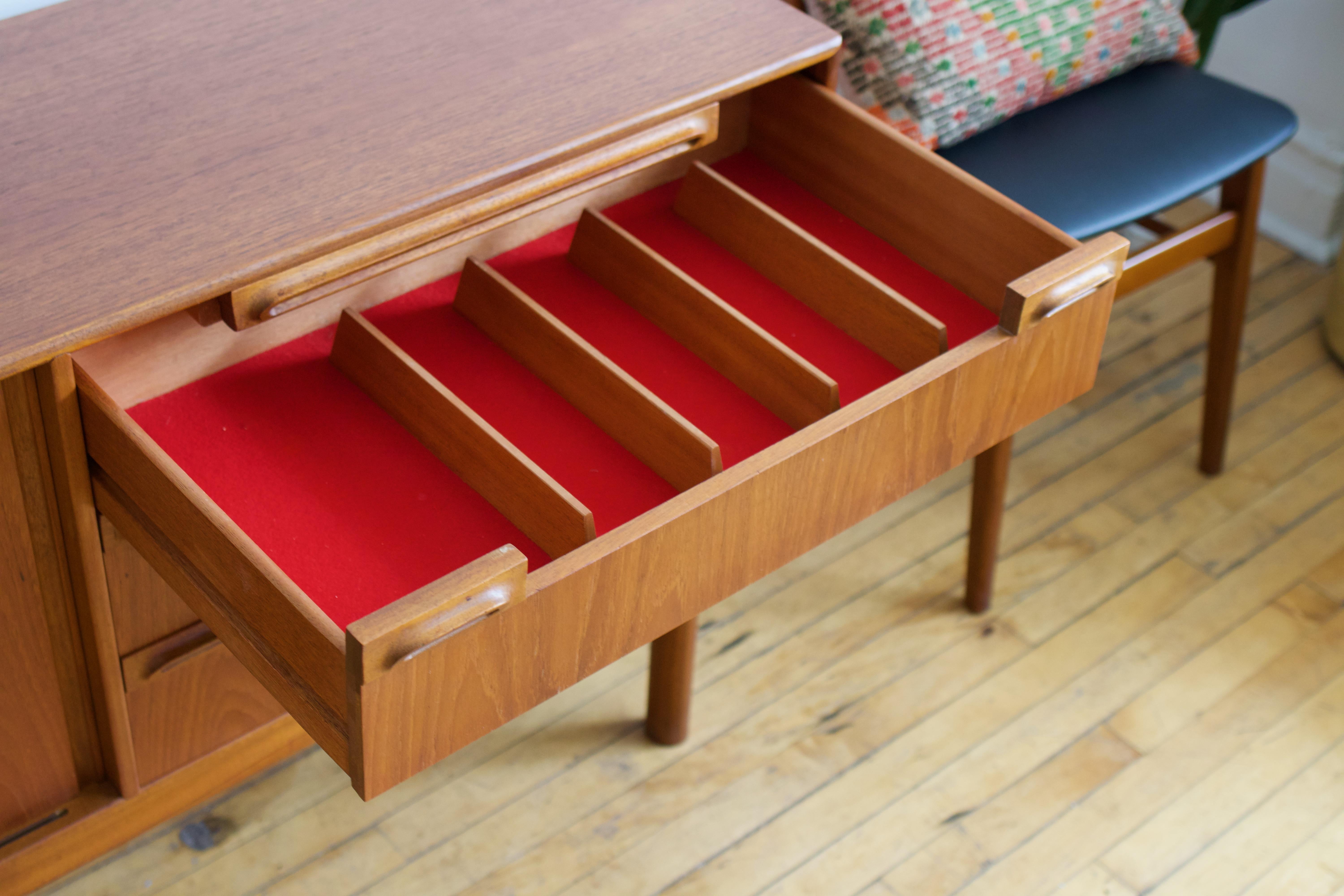 Mid Century Danish Modern McIntosh Teak Serving Buffet In Good Condition In Chicago, IL