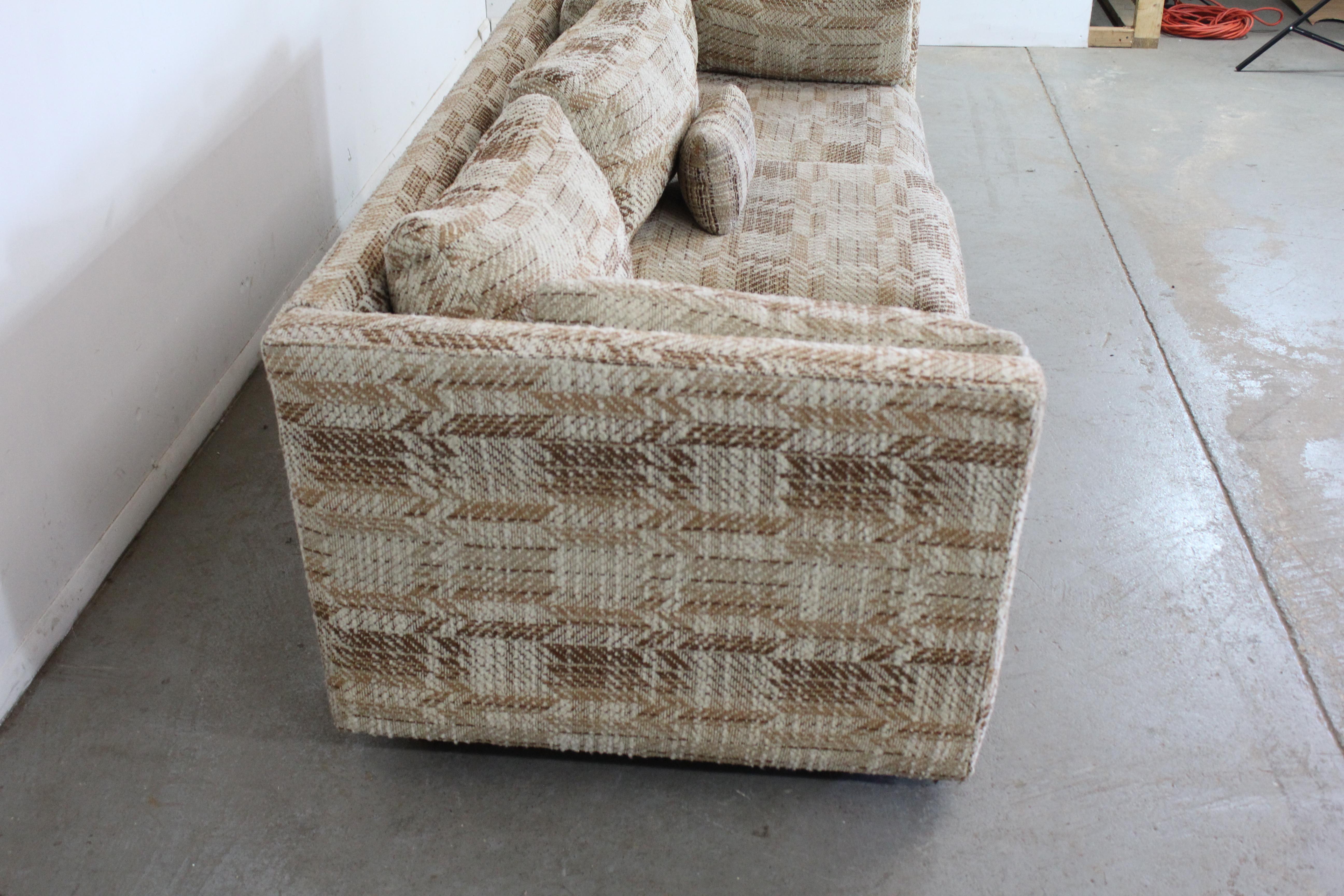 American Mid-Century Danish Modern Milo Baughman Style Stratford 3-Seat Pit Sofa
