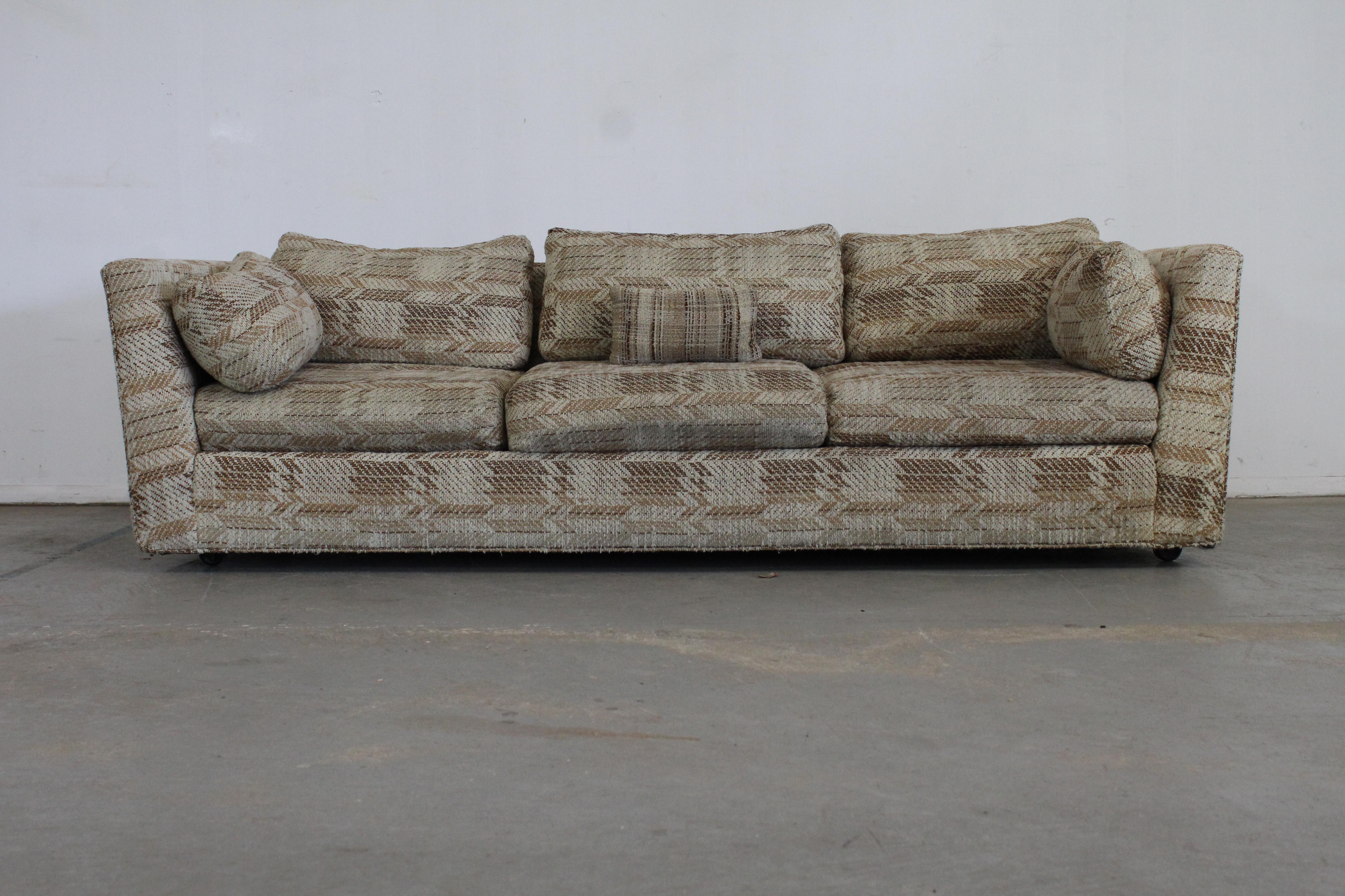 20th Century Mid-Century Danish Modern Milo Baughman Style Stratford 3-Seat Pit Sofa