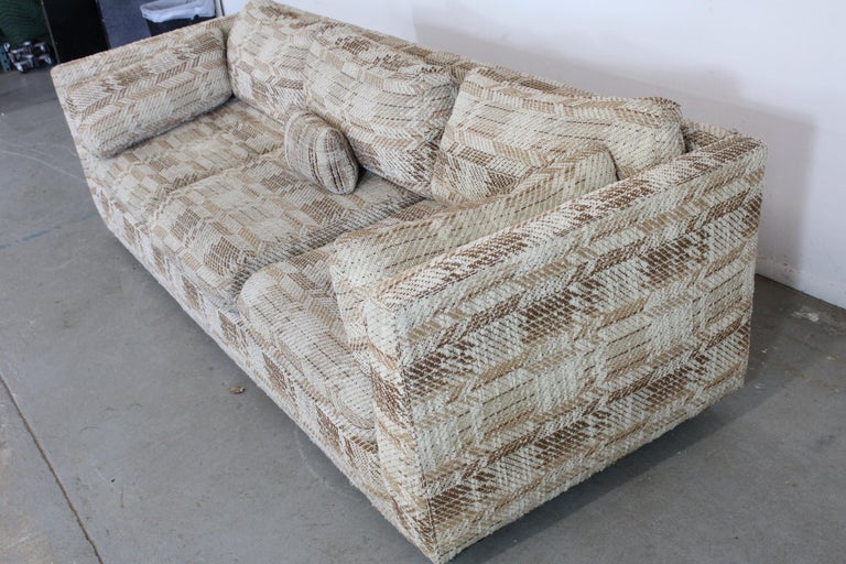 Mid-Century Danish Modern Milo Baughman Style Stratford 3-Seat Pit Sofa For Sale 1