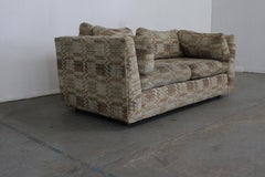 Milo Baughman Style Stratford Love Seat Pit Sofa:: Mid-Century Danish Modern