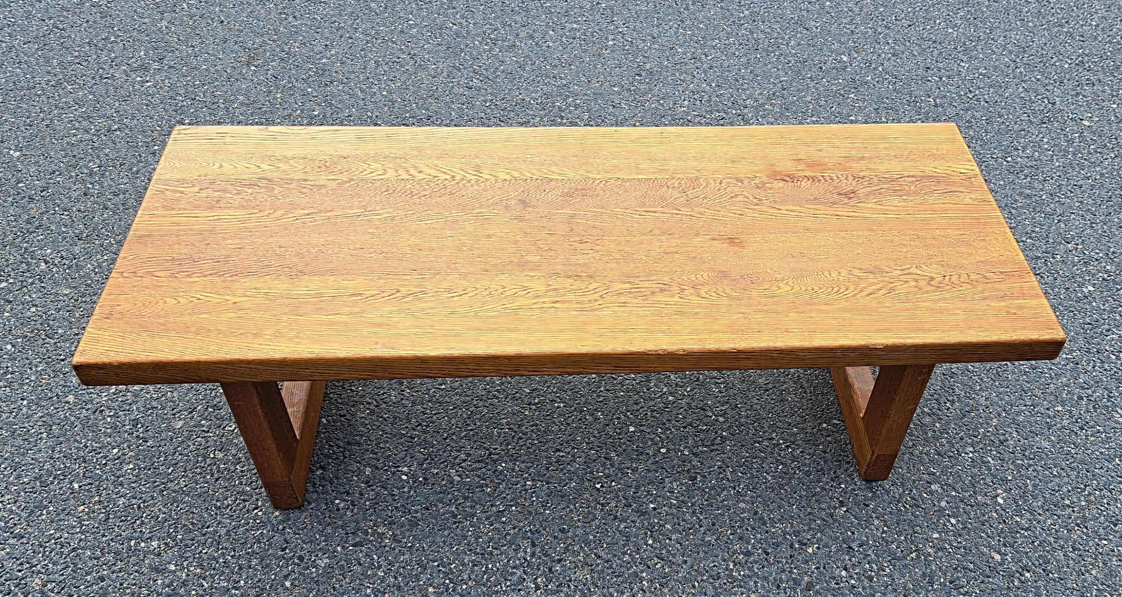 Mid-Century Modern Mid Century / Danish Modern Minimalist Bench Style Coffee Table For Sale